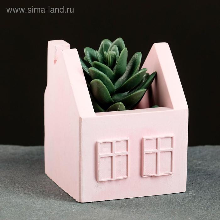 фото Подставка для карандашей домик, розовое, 7 х 7 х 8,5 см хорошие сувениры
