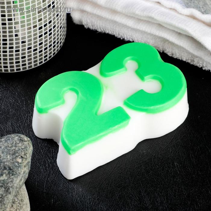 Фигурное мыло 23 зелёное на белом, 95гр фигурное мыло 23 зелёное на белом 95гр