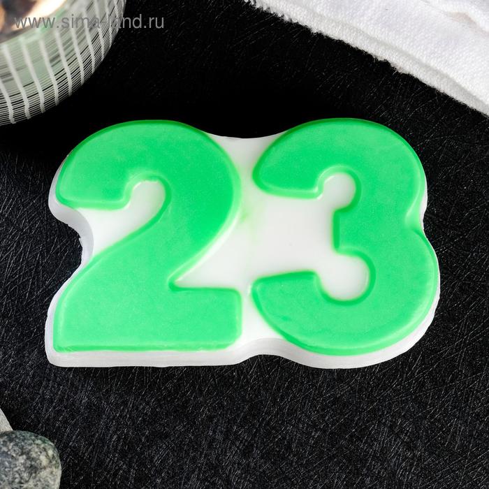 фото Фигурное мыло "23" зелёное на белом, 95гр мыльные штучки