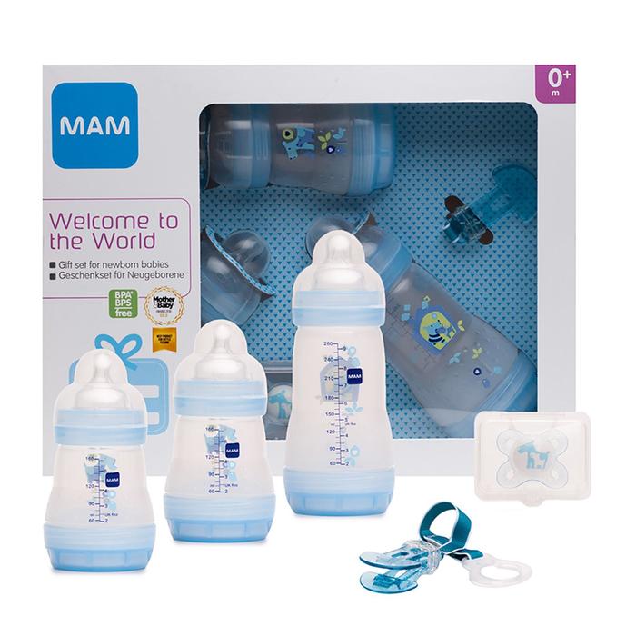 фото Подарочный набор для новорожденных welcome to the world giftset, цвет голубой, 0+ mam