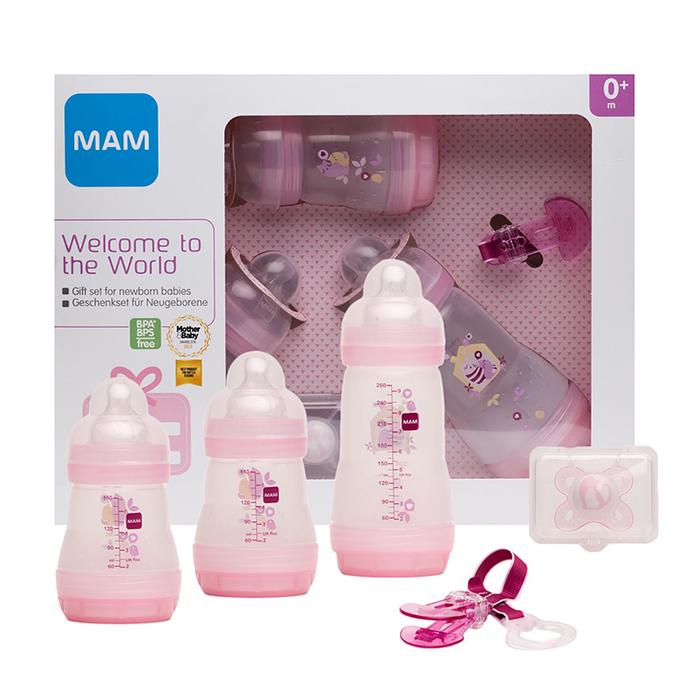 фото Подарочный набор для новорожденных welcome to the world giftset, цвет розовый, 0+ mam