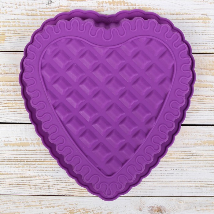 Форма для выпечки "Сердце. Клетка", цвета МИКС