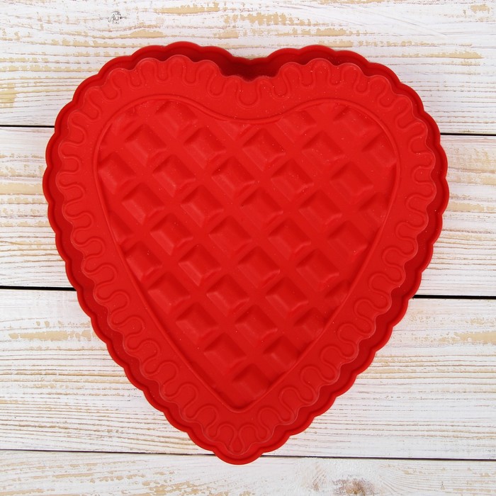 Форма для выпечки "Сердце. Клетка", цвета МИКС