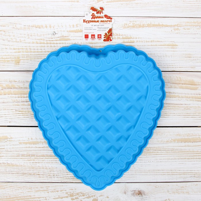 Форма для выпечки "Сердце. Клетка", цвета МИКС