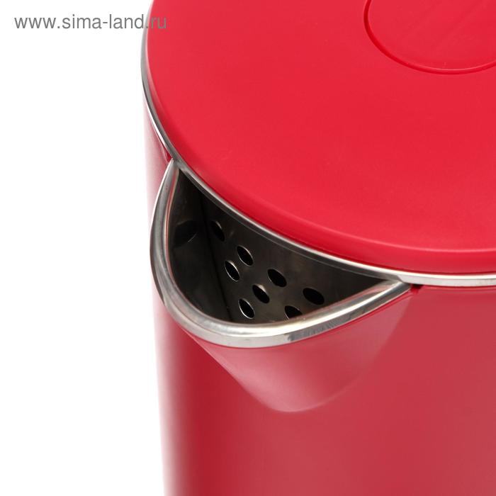 фото Чайник электрический "добрыня" do-1245r, пластик, колба металл, 1.8 л, 2200 вт, красный