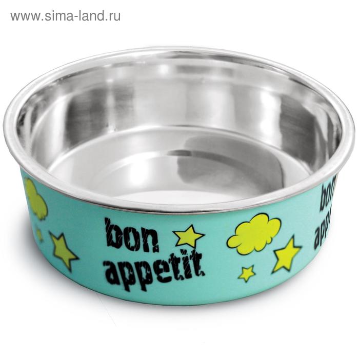 фото Миска металлическая triol "bon appetit" на резинке, 450 мл, микс