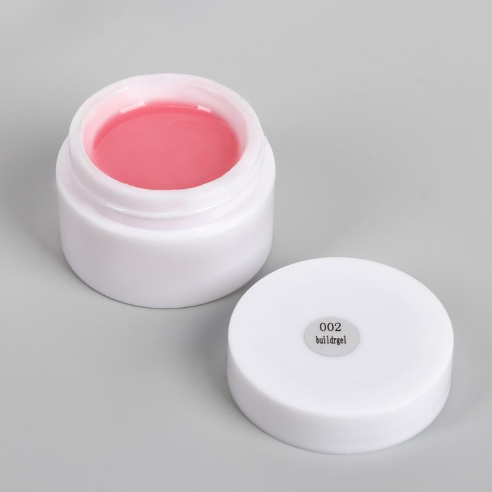Fiber Gel для наращивания ногтей, со стекловолокном, камуфлирующий, LED/UV, 15 мл, цвет нежно-розовый