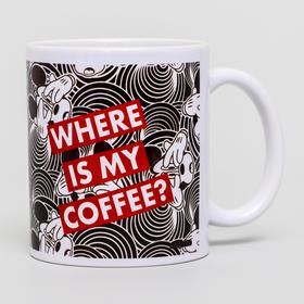 

Кружка сублимация Where is my coffe, Микки Маус, 350 мл