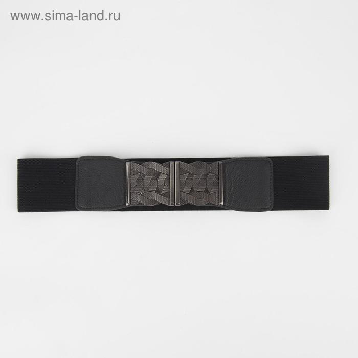 

Ремень женский, ширина 5,5 см, резинка, пряжка серебро, цвет чёрный