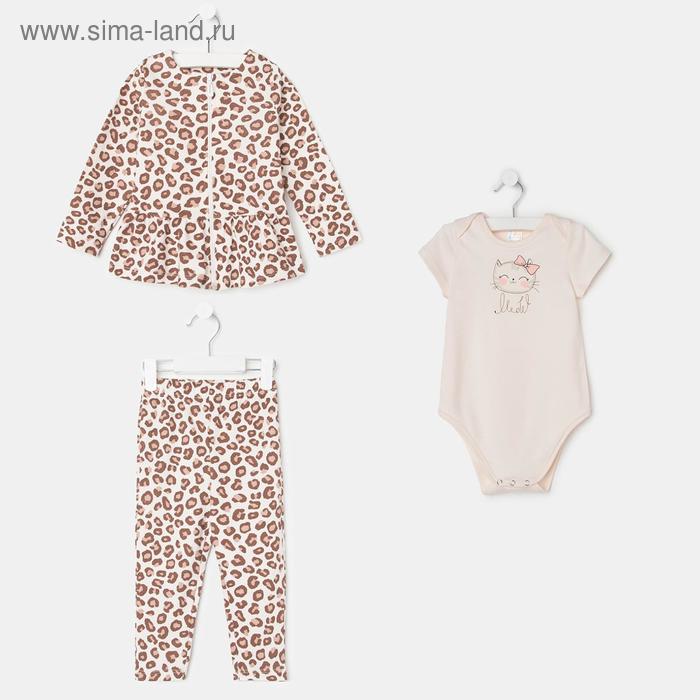 Комплект для девочки, цвет розовый/леопард, рост 92 см