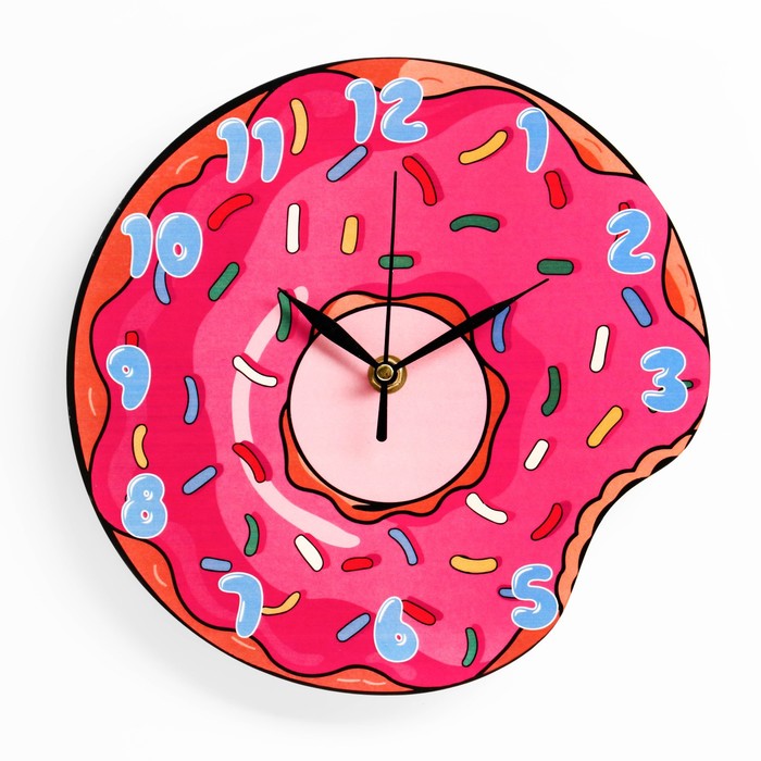 Часы настенные Пончик, дискретный ход, d-23.5 см