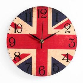 Часы настенные 'Британский флаг', плавный ход, 23.5 х 23.5 см Ош