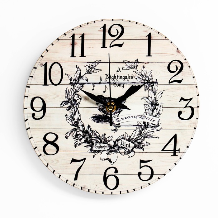 Часы настенные, серия: Интерьер, Пташка, дискретный ход, d-23.5 см