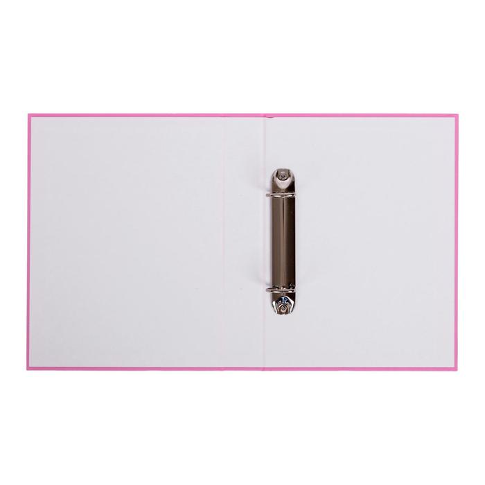 Папка на 2 кольцах А5, Hatber NEWtone, 35 мм, 1500 мкм, розовая, с рисунком
