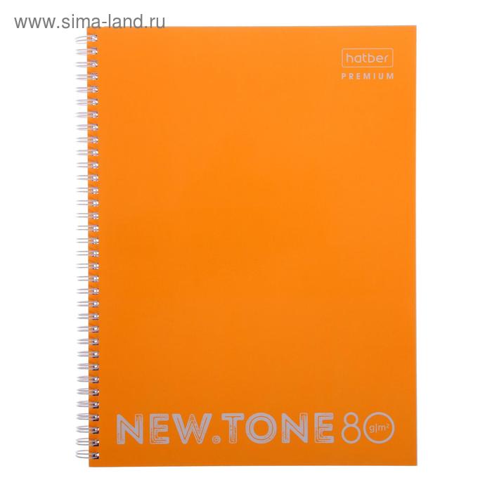 

Тетрадь А4, 80 листов в клетку, на гребне NEWtone NEON Оранжевый, обложка мелованный картон, глянцевая ламинация