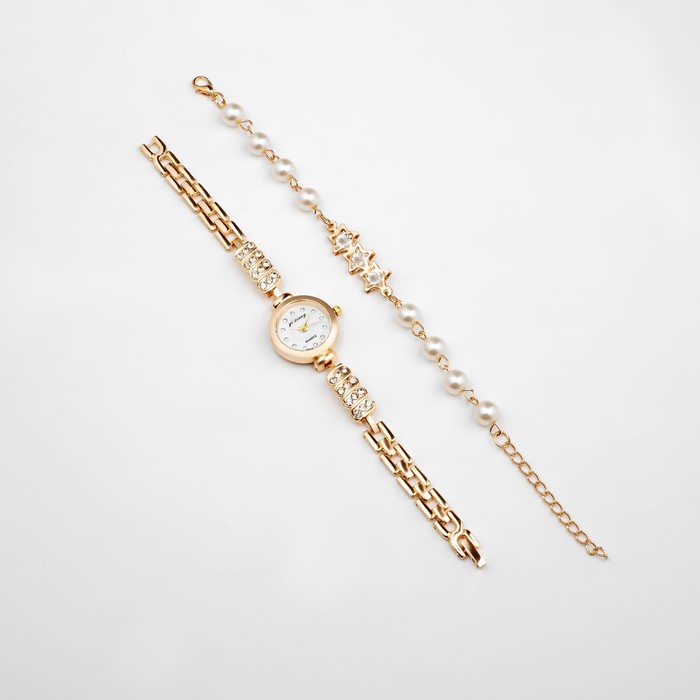 фото Женский подарочный набор "эйенн" 2 в 1: наручные часы, браслет, d-2.5 см