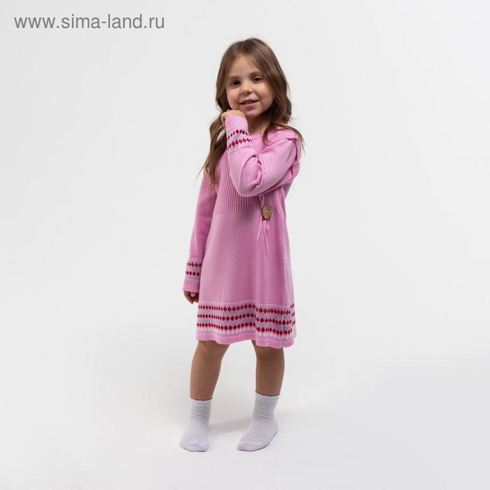 фото Платье для девочки, цвет светло-розовый, рост 92 см (размер 32) маринатекс