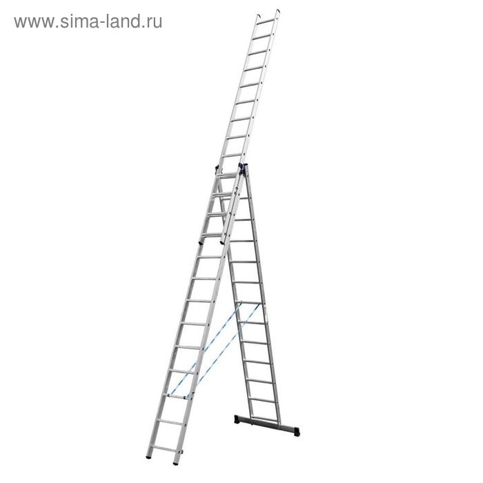 

Лестница "СИБИН" 38833-13, трехсекционная, со стабилизатором, 13 ступеней