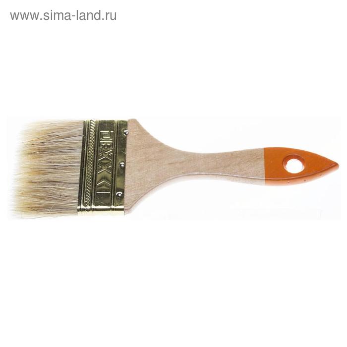 Кисть флейцевая DEXX 0100-075_z02, деревянная ручка, натуральная щетина, 75 мм