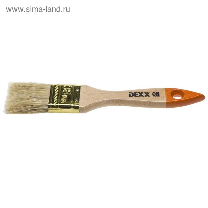 Кисть флейцевая DEXX 0100-038_z02, деревянная ручка, натуральная щетина, 38 мм
