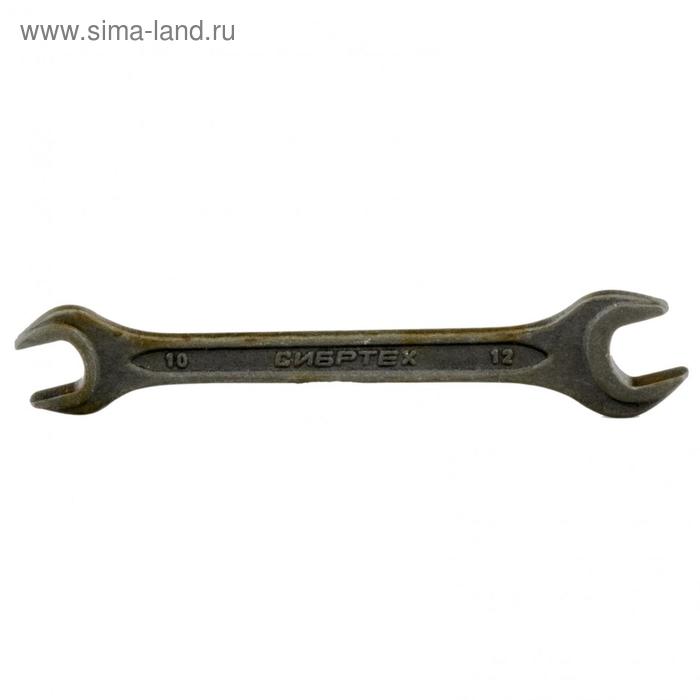 цена Ключ рожковый Сибртех 14323, фосфатированный, 10х12 мм, ГОСТ 2839