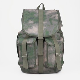 Рюкзак туристический, 54 л, отдел на шнурке, 3 наружных кармана, цвет зелёный Ош