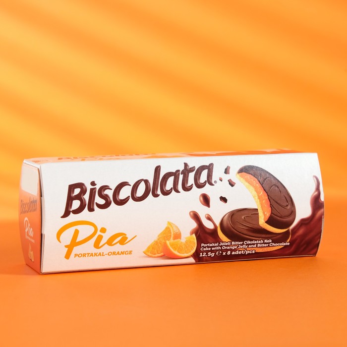 

Печенье Biscolata Pia KEK c апельсиновой начинкой покрытой темным шоколадом, 100 г