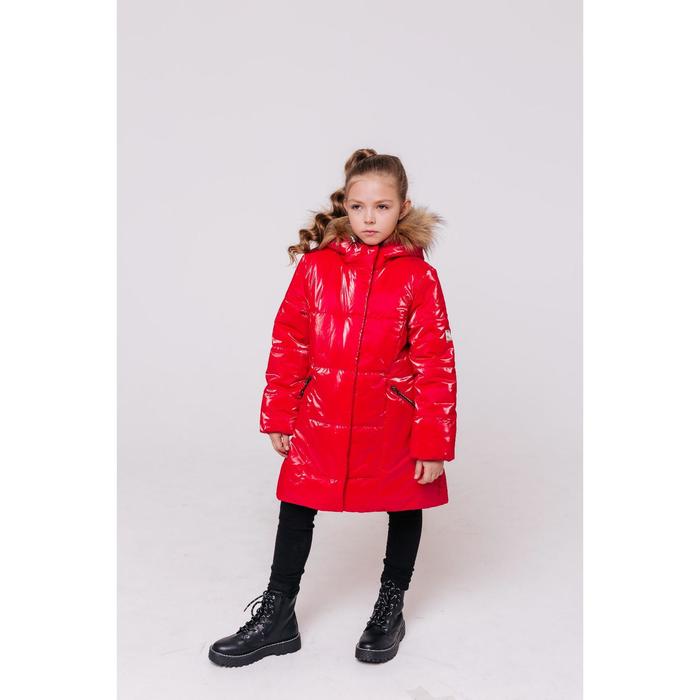 Пальто для девочки «Натали», рост 134 см, цвет красный