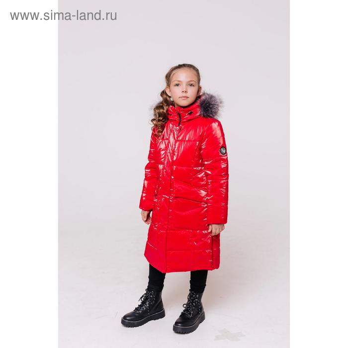 фото Пальто для девочки «роби», рост 128 см, цвет красный batik