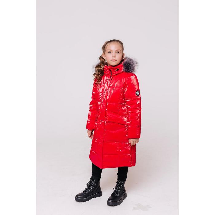 Пальто для девочки «Роби», рост 158 см, цвет красный