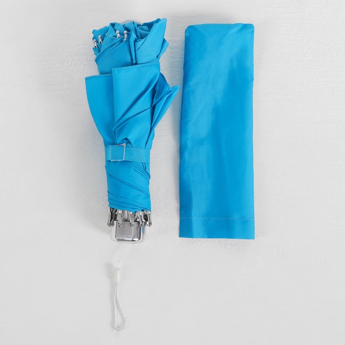 Зонт механический "Цветочки", R=50см, с проявляющимся рисунком, цвет голубой