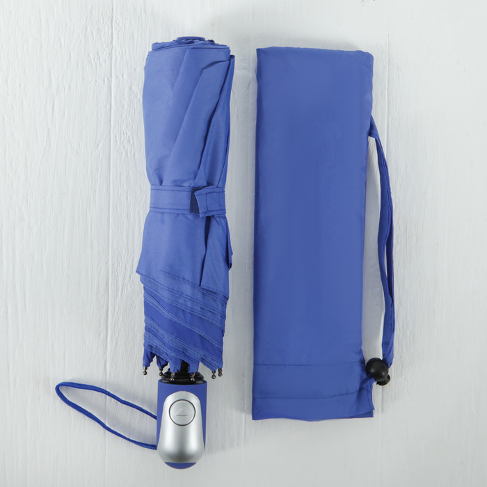 Зонт полуавтоматический "Цветочки",R=50см, с проявляющимся рисунком, цвет синий