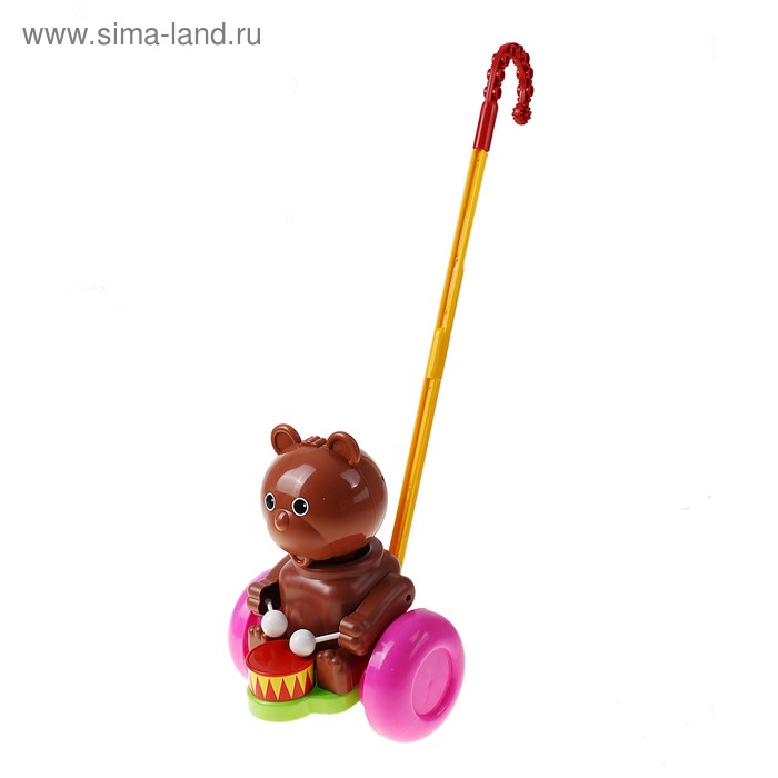 игрушка каталка форма мишка барабанщик 17 5 см Каталка «Мишка-барабанщик»