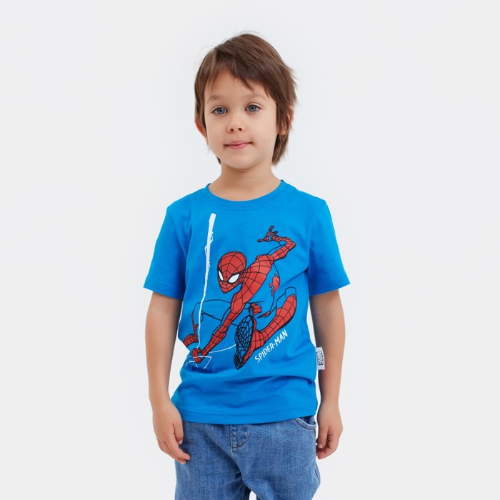 Футболка MARVEL Человек-паук, рост 98-104 (30), синий колготки человек паук самый смелый рост 98 104 см