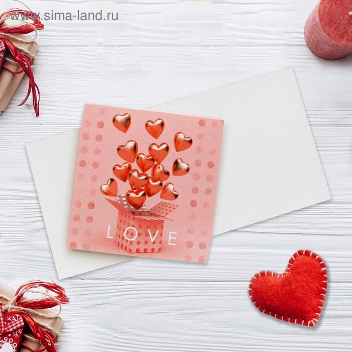 Открытка-мини «LOVE», 7 х 7см открытка мини 8 марта розовый блеск 7 х 7см