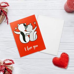 

Открытка-мини «I LOVE YOU», коты, 8 х 6см