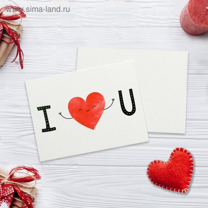 

Открытка-мини «I LOVE YOU», сердечко, 8 х 6см