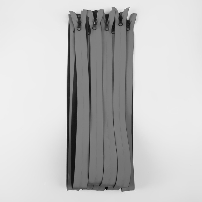 Молния «Спираль», водонепроницаемая, светоотражающая, №7, разъёмная, 90 см, цвет серый