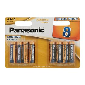 Батарейка алкалиновая Panasonic Alkaline Power, AA, R06-8BL, 1.5В, блистер, 8 шт.