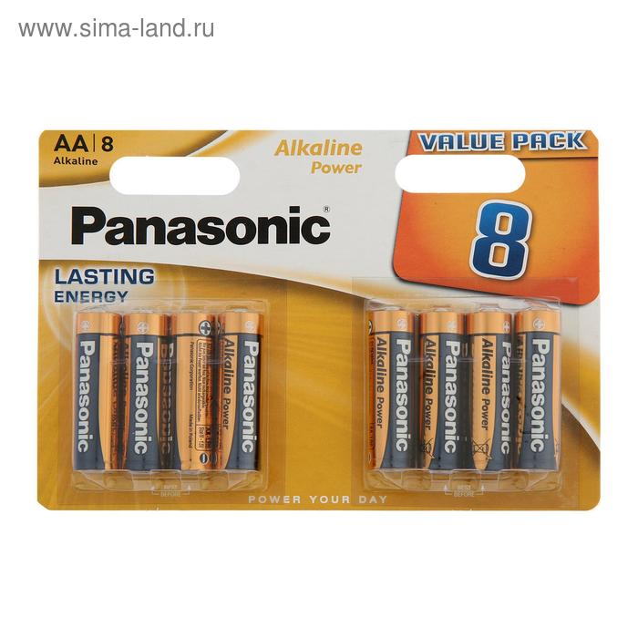 

Батарейка алкалиновая Panasonic Alkaline Power, AA, R06-8BL, 1.5В, блистер, 8 шт.
