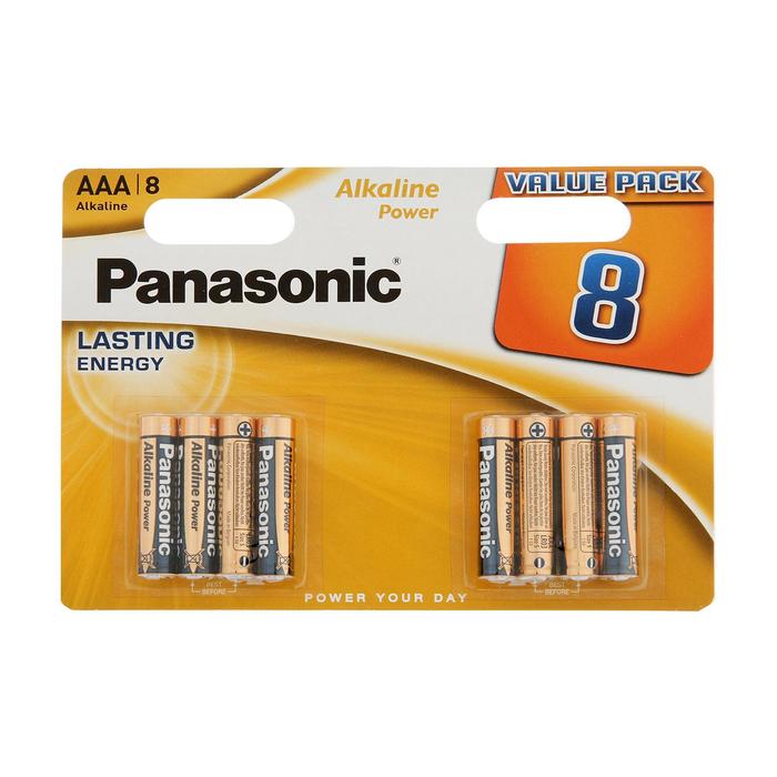 Батарейка алкалиновая Panasonic Alkaline Power, AAA, LR03-8BL, 1.5В, блистер, 8 шт.