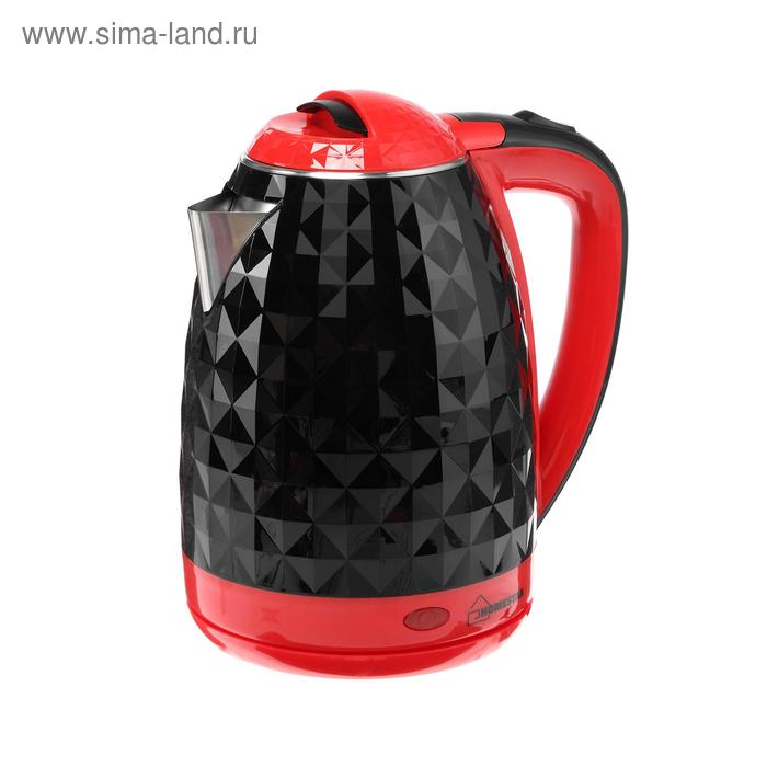 Чайник электрический HOMESTAR HS-1015, металл, 1.8 л, 1500 Вт, черно-красный