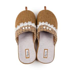 

Тапочки женские, цвет коричневый, размер 37