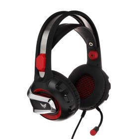 

Наушники Crown CMGH-3100, игровые, полноразмерные, звук 7.1, вибрация, 3.2 м, чёрно-красные