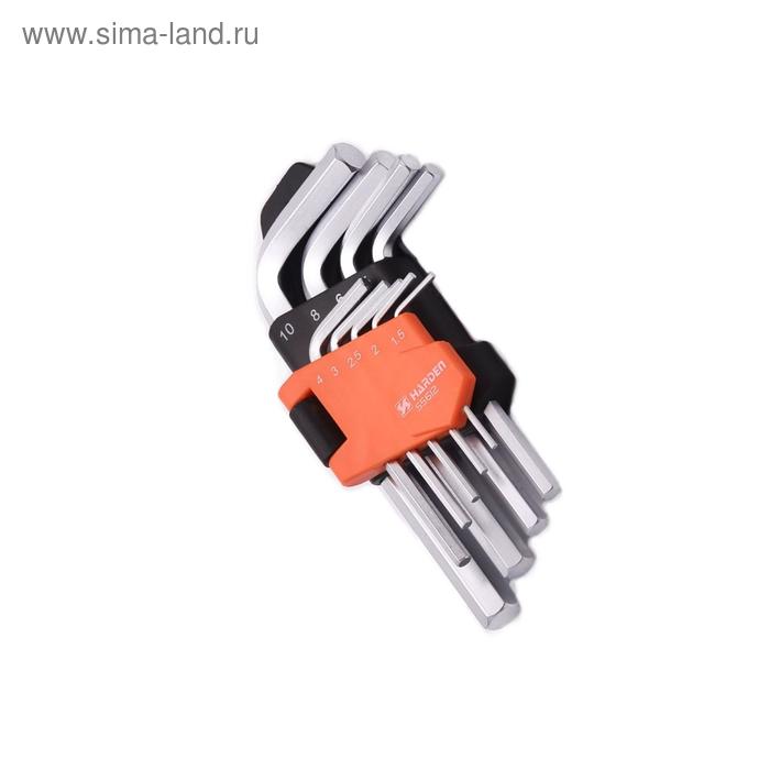 Набор ключей имбусовых HARDEN 540602, HEX, CrV, 9 шт., 1.5-10 мм