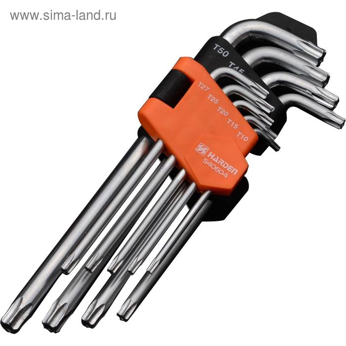Набор ключей имбусовых HARDEN 540604, TORX, CrV, 9 шт., 18 см