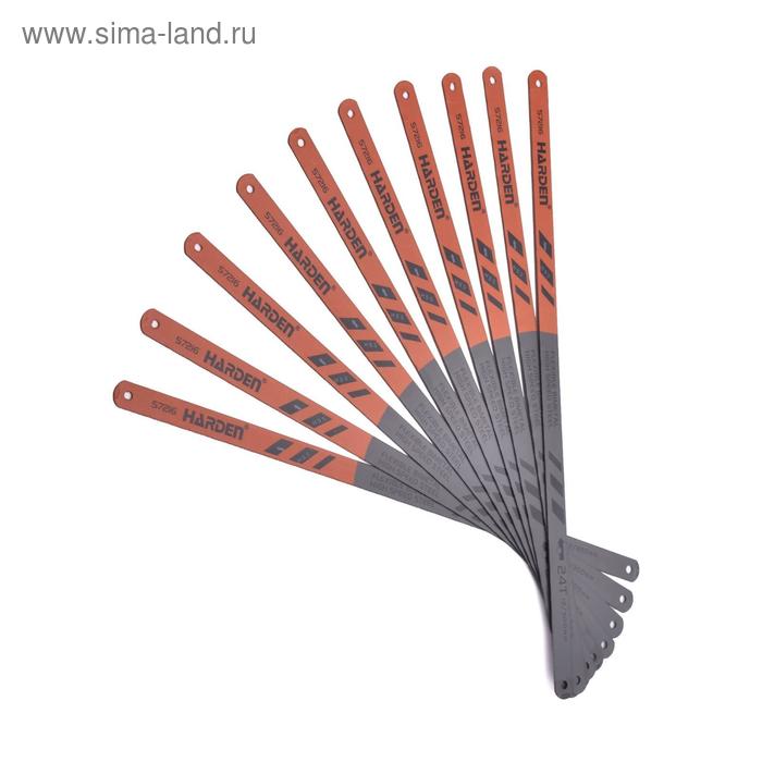 Полотна HARDEN 610712 биметаллические по металлу 300 мм 18 зубьев HS 10 шт 550₽