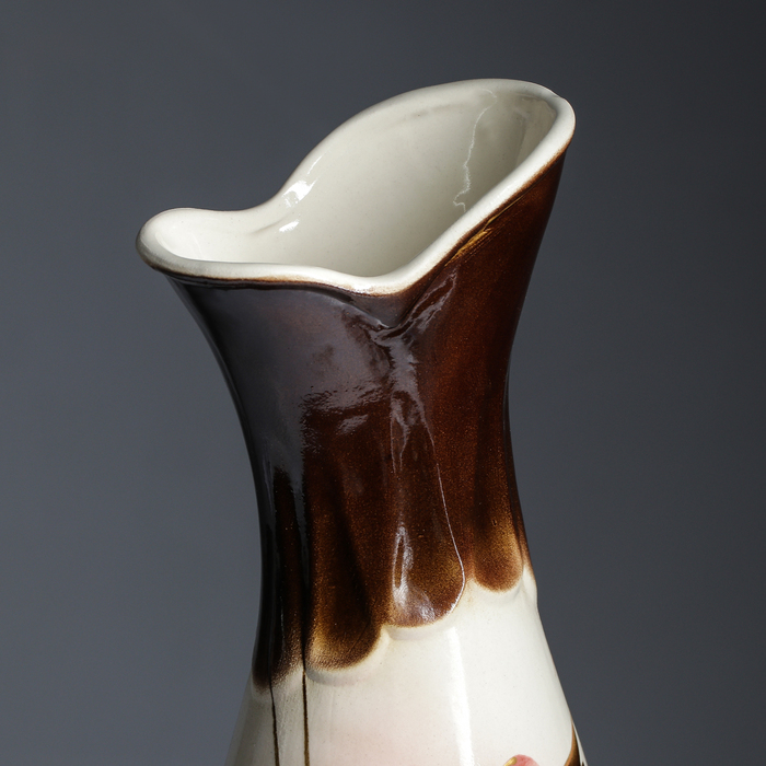 Ваза напольная "Верона" цветы, глазурь