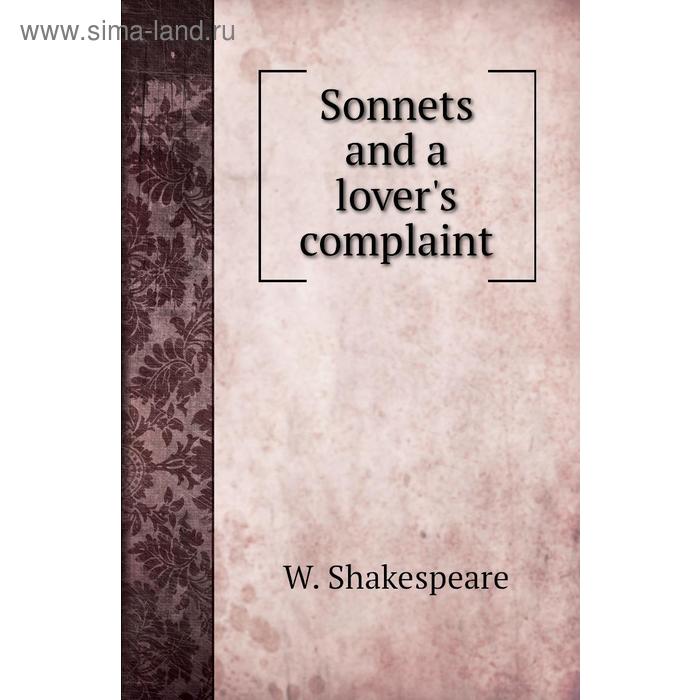 Книга Sonnets and a lover's complaint