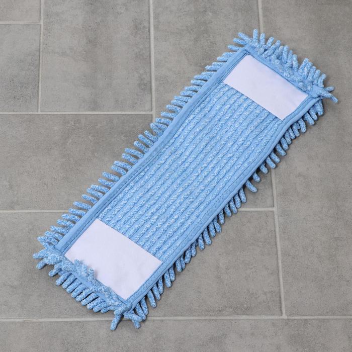 Насадка для плоской швабры 39,5х11,5 см, микрофибра, букли, цвет МИКС